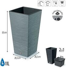 Lillepott Prosperplast Furu Square, 26,5 x 26,5 x 50 cm, betoon