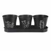 Lillepotikomplekt Orion Blackline, 3 tk, ø 11 cm, must