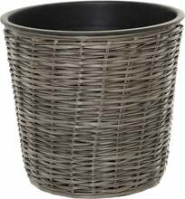 Lillepott OTE Flower Pot D009-W31-DG, plastik/rotang, 31 cm, hall/grafiit