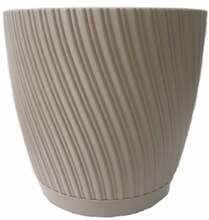 Lillepott Form Plastic Mika, 19 cm, pruun