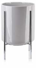 Lillepott Mondex Neva HTYE8805, keraamika/metall, 18 cm, hõbe/hall