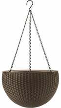 Rippuv lillepott Keter, ümmargune, 35 cm, pruun