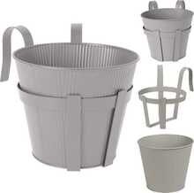 Metallist rõdu lillepott Vilde, 20 cm, hall
