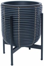 Lillepott Home4you Wicker, plastik/metall, 30 cm, must
