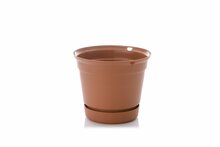 Lillepott Uniplastex Terrana, alusega, 15 cm, pruun