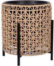 Lillepott Home4you WICKER alusega, 39 x 39 x 42 cm, helepruun