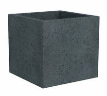 Lillepott Scheurich Stony Black, plast, 28.5 x 28.5 x 27 cm, must