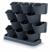 Vertikaalne lillepott Prosperplast Cascade Garden, antratsiit, 55 cm