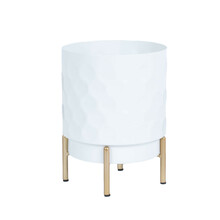 Lillepotiümbris Home4You Deia, D18 x H24 cm, valge/kuldne