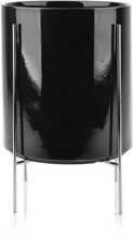 Lillepott Mondex Neva HTYE8799, keraamika/metall, 23 cm, must