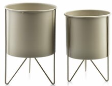 Lillepott Mondex Swen Beige, metall, 18 x 18 cm, beež