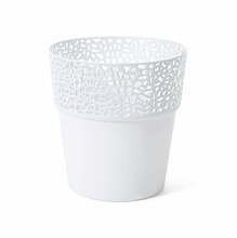 Lillepott Lamela Rosa 655-05, plastik, 12 cm, valge