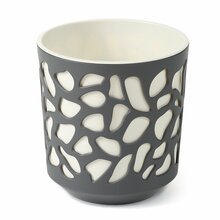 Lillepott Lamela Duet 761-18, plast, 19.5 cm, valge/hall
