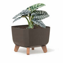 Ruudukujuline lillepott Prosperplast Gracia Square Eco, 39 x 39 cm, kohvi