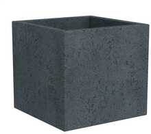 Lillepott Scheurich Stony Black, plast, 38 x 38 x 38 cm, must