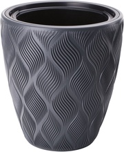 Lillepott Form Plastic Flow, plastik, 30 cm, must