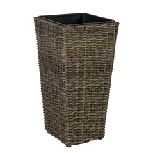 Lillepotiümbris Home4you Wicker, 28 x 28 x 60 cm, tumepruun