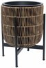 Lillepott Home4you Wicker, plastik/metall, 30 x 30 x 38 cm, heledapruun