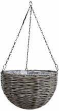 Lillepott Home4you Wicker, plastik/metall, 30 x 30 x 30 cm, tumepruun