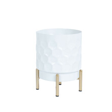 Lillepotiümbris Home4You Deia, D15 x H20 cm, valge/kuldne