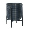 Lillepott Home4you Wicker, plastik/metall, 38 cm, must