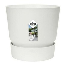 Taimede pott alusega Elho Greenville, 39 x 36,8 cm, valge, plastik
