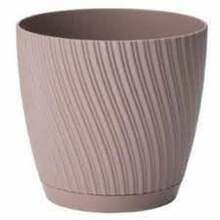 Lillepott Form Plastic Mika, 13 cm, pruun