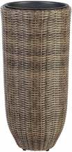 Lillepotiümbris Home4you, plastik, 37 cm, pruun