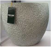 Lillepott Flora, 55 x 43,5 cm, must/hall