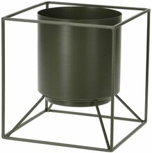 Lillepott Black Red White Metal Pot THK-079667, 18 x 18 cm, roheline