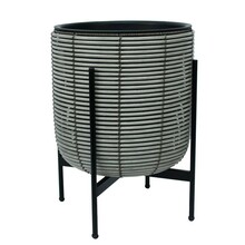 Lillepott Home4you Wicker, plastik/metall, 38 x 38 x 49 cm, hall