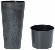 Lillepott Prosperplast Tubus Slim Beton Effect DTUS300E-S433, 30 x 30 x 57,2 cm, must/antratsiit
