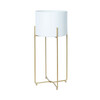Lillepostament Home4You DEIA WHITE L, 24,5 x 23,5 x 57 cm, valge/kuldne