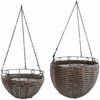 Riputatav lillepott Home4you Wicker, 30 cm, pruun, 2 tk