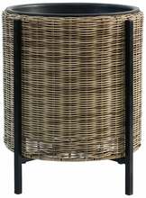 Lillepott Home4you Wicker alusega, 39 x 45 cm, helepruun