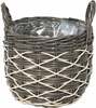 Lillepott OTE Flower Pot S D016-W37, plastik/rotang, 30 cm, valge/hall