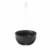 Rippuv lillepott Lamela Mira 976-04, plastik, 24 x 14 cm, must