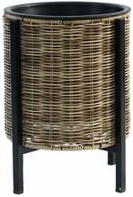 Lillepott alusega Wicker, Pirmibaldai.lt/Home4you, D28 x H36 cm, helepruun