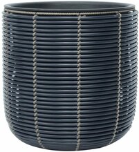 Lillepott Home4you Wicker, plastik/metall, 35 cm, must