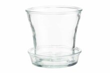 Klaasist orhideepott 4Living, 15 x 15 x 14 cm, alusega