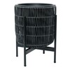 Lillepott Home4you Wicker, plastik/metall, 38 x 38 x 49 cm, must