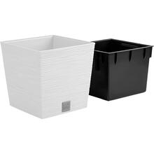 Lillepott Prosperplast FUU QUARE LOW, valge