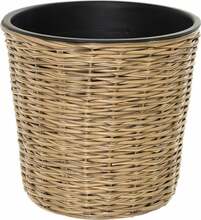Lillepott OTE Flower Pot D009-W31-G, plastik/rattan, 31 cm, helepruun