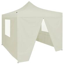 Kokkupandav peotelk vidaXL 4 seinaga, 2x2 m, kreemjas, teras