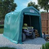 Telk-garaaž vidaXL, 2,4x2,4 m, roheline, PVC (310024+310025)