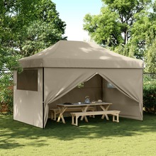Kokkupandav peotelk vidaXL 4 külgseinaga, 440x292x315 cm, taupe