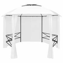 Paviljon vidaXL kardinatega, 360x312x265 cm, valge, 180 g/m2