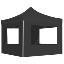 Kokkupandav peotelk seintega vidaXL, 2x2 m, antratsiit, alumiinium