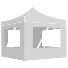 Professionaalne kokkupandav peotelk seintega vidaXL, 3x3 m, valge, alumiinium