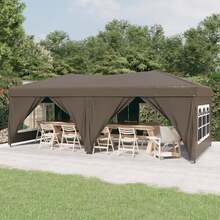 Peotelk vidaXL külgseintega, 3x6 m, taupe